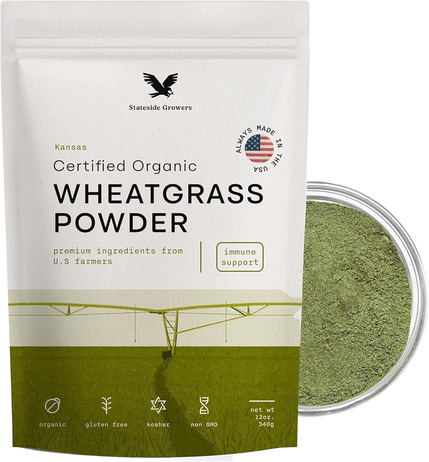 Organic Wheatgrass Powder - 100% Whole-Leaf Powder for Energy, Detox & Immunity Support - Rich in Immune Vitamins, Fibers, and Minerals - Vegan-Friendly, Raw & Gluten-Free (12 Ounce)
