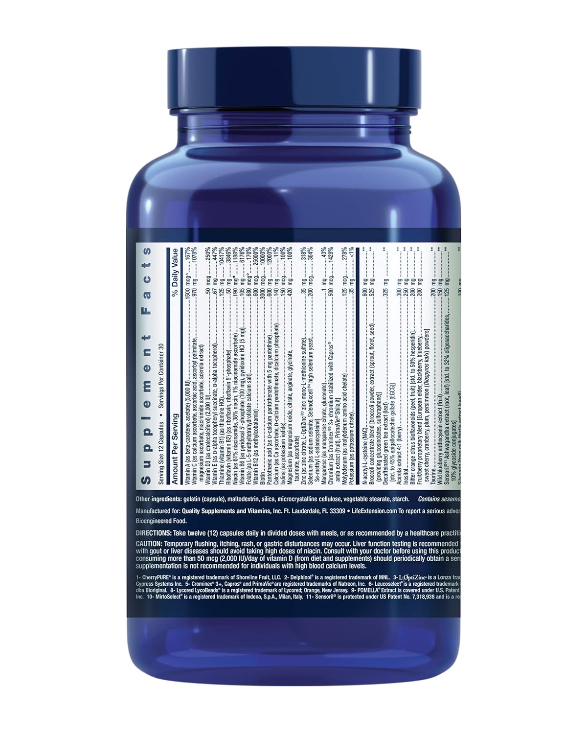 Life Extension Mix™ Capsules Without Copper, high Potency, Advanced Vitamin, Mineral, Fruit & Vegetable Formula, Vitamin B, C, D, E, for Whole-Body Health, Healthy Aging, Gluten-Free, 360 Capsules