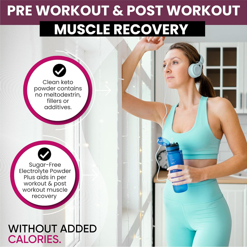 PowderVitamin Electrolytes Powder Plus (50 Servings) Black Tea Hibiscus Electrolyte Powder Keto, Sugar Free, Pink Himalayan Salt,1000mg Potassium,120mg Calcium,120mg Magnesium, Hydration Powder