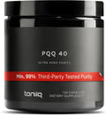 Toniiq 99%+ 40mg Supplement - Ultra High Purity PQQ 40mg Concentrated Formula - PQQ 40 mg 120 Capsules - Pyrroloquinoline Quinone Supplement - 1 Capsule Serving - Vegetarian Capsules