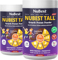 NuBest Tall Protein Powder for Kids & Teens - Chocolate Protein Powder with Red Algae Calcium, Probiotics, Omega 3-6-9, Vitamin D3 K2 & Magnesium from Marine Algae - Bone Strength & Immunity - Pack 2