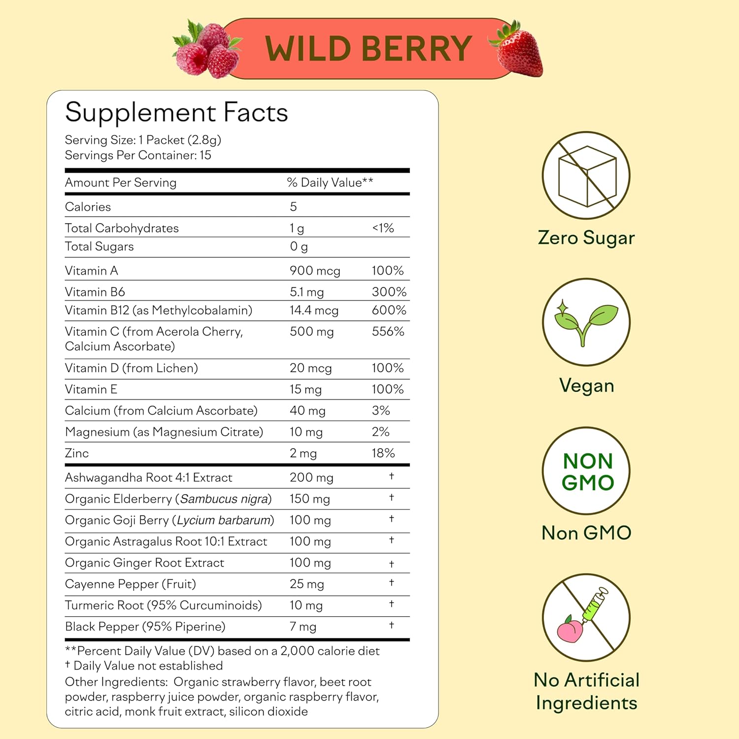Feel Goods Immunity Icon Drink Mix Powder Bundle, Zero Sugar, Vitamin C, A, B, D, E & Zinc, Organic Elderberry, Ashwagandha, Vegan, Caffeine-Free – Wild Berry & Peach Lemonade, 15 Servings Each