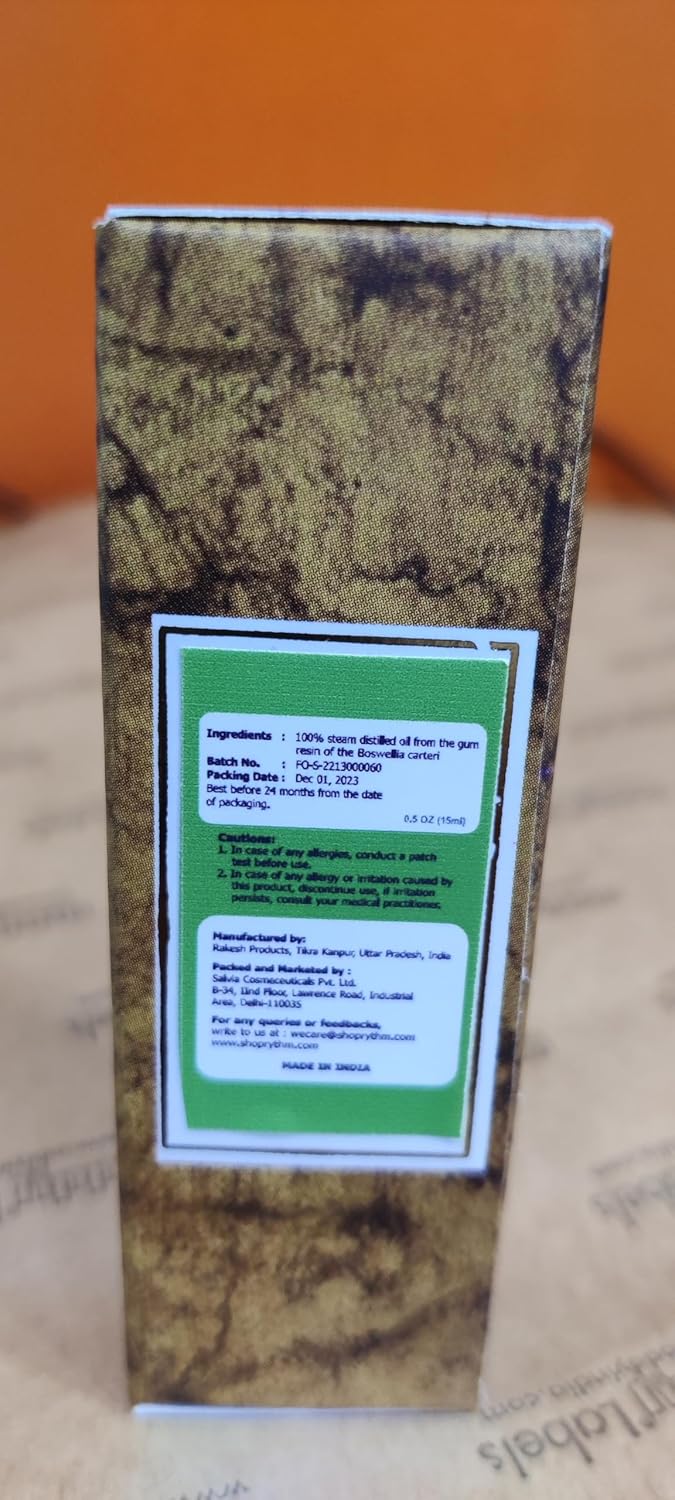 Salvia Frankincense Organic Standard Undiluted Essential Oil, 15ml