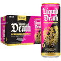 Liquid Death Sparkling Energy - Scary Strawberry (Strawberry and Lemon Flavor), Sugar-Free Energy Drink, Unextreme Caffeine 100mg, Essential Vitamins, 12 Fl Oz (Pack of 12)