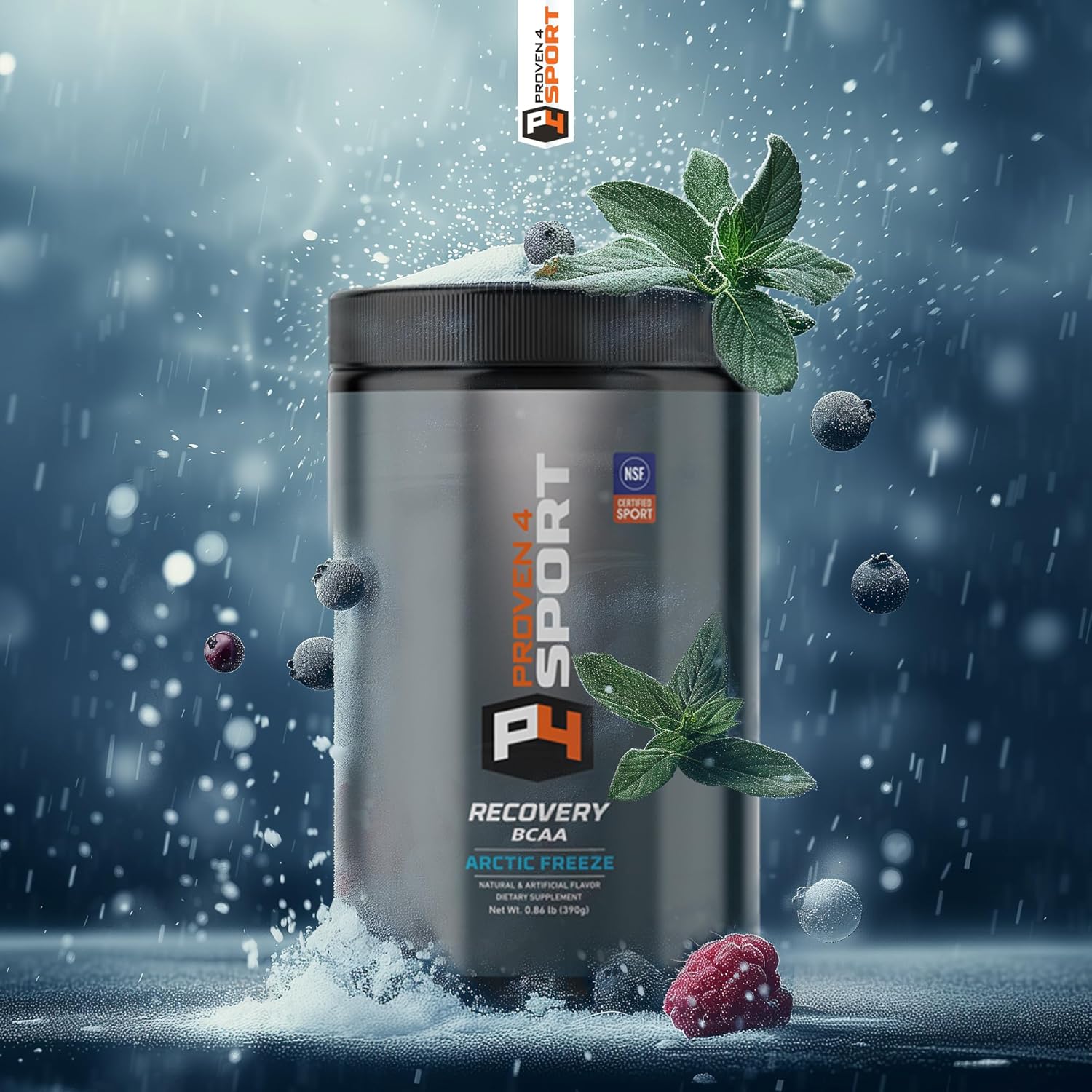 Proven4 Bcaa Post Workout Recovery Powder – NSF Certified for Sport Muscle Recovery Supplements with Electrolytes and Amino acids Powder Arctic Freeze Flavor 30 Servings
