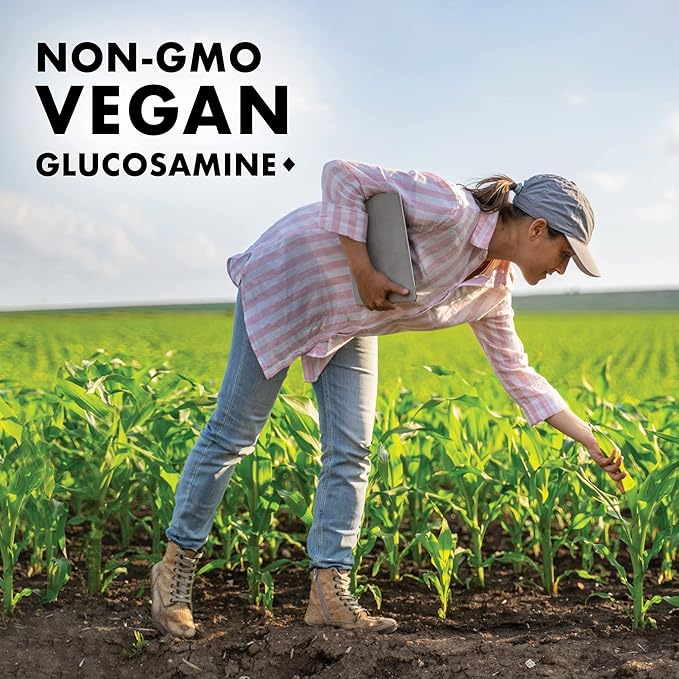 Bluebonnet Vegetarian Glucosamine with MSM Supplement - Shellfish-Free Joint Support Supplement for Women & Men - Vegetable Glucosamine HCI - Vegan, Kosher, Free of Soy, Gluten & Dairy - 120 V Caps
