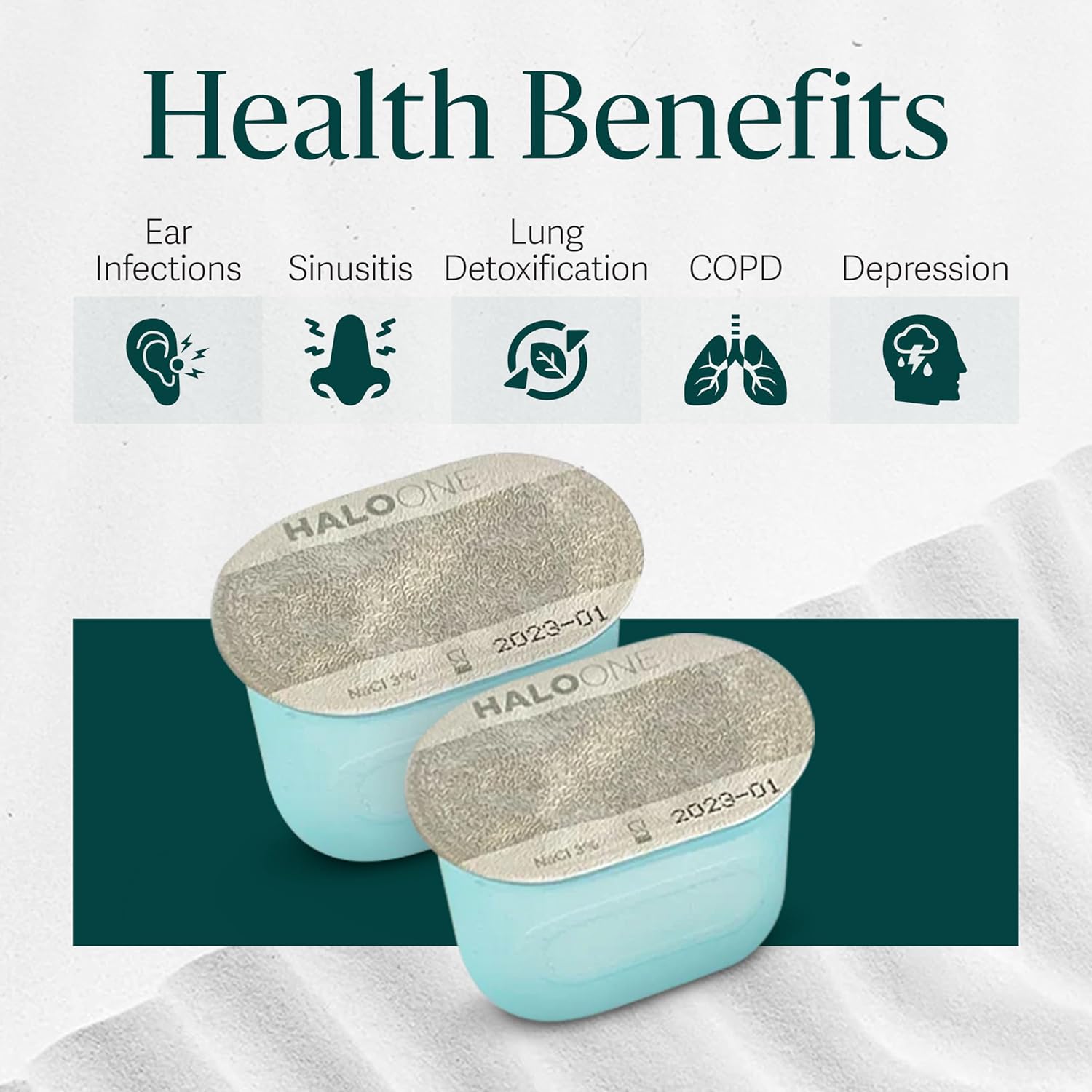 Clearlight Natural Respiratory Support Capsules for Halo ONE Halotherapy Device - Home Wellness Solution for Enhanced Breathing Comfort