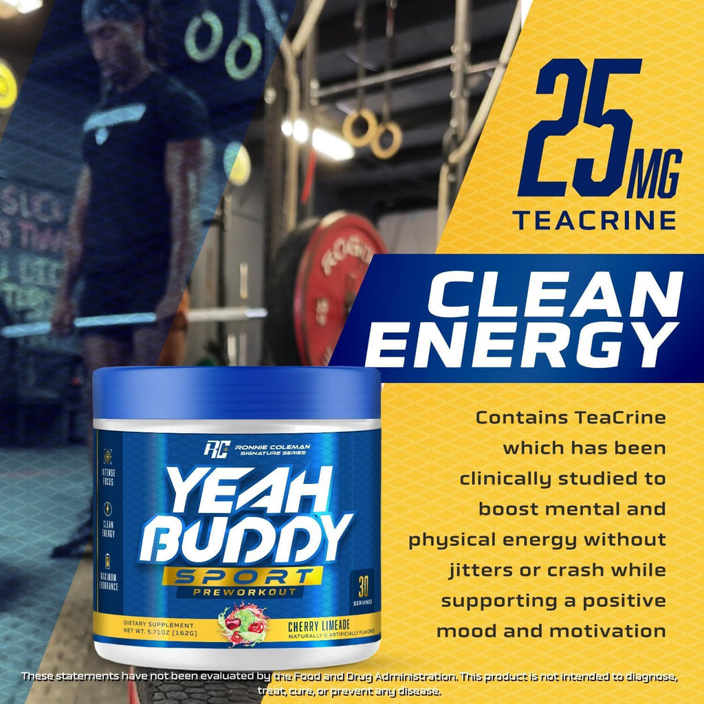 Ronnie Coleman Signature Series New Pre Workout Powder for Women & Men, Preworkout w/Amino Acid Beta Alanine, L Citrulline, Caffeine for Energy Support, Endurance & Focus (Lemon Splash)