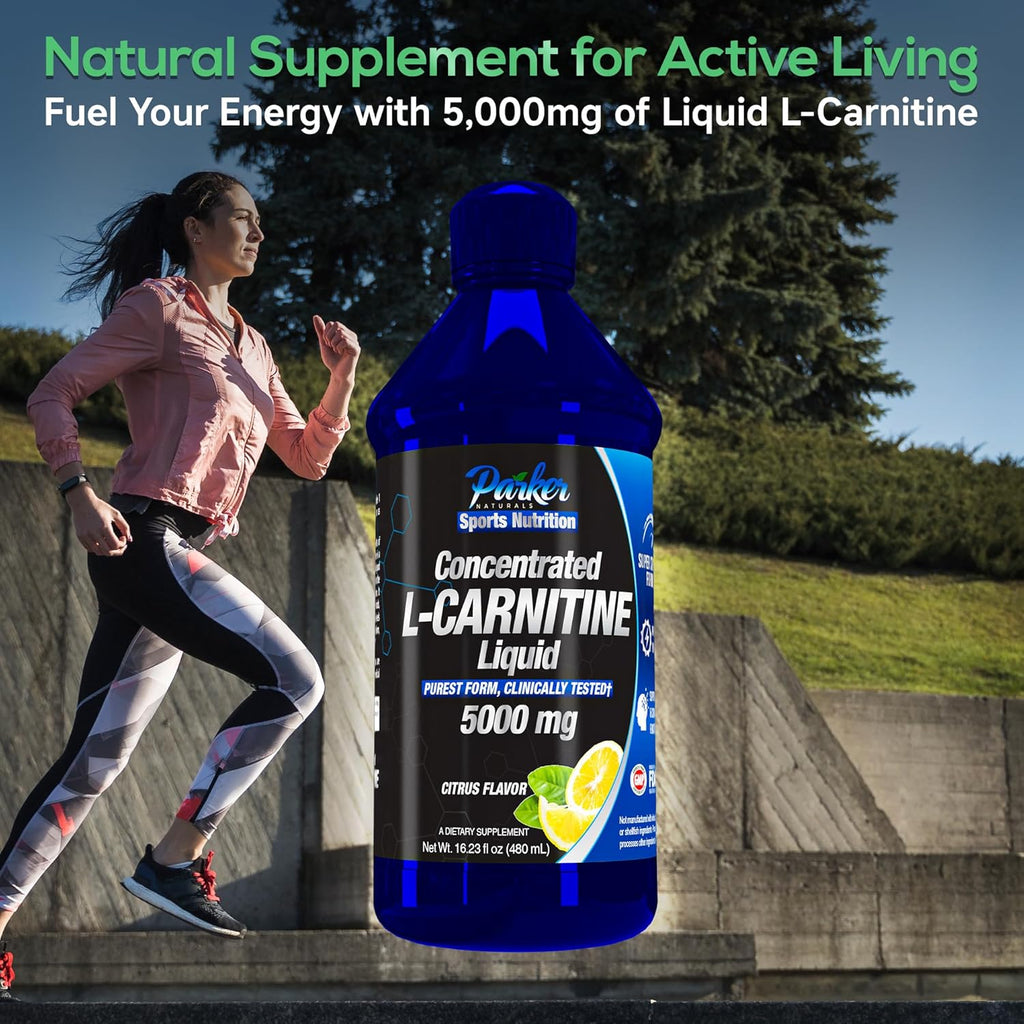 Concentrated L-Carnitine Liquid, 5000mg All Natural Citrus Flavored L-Carnitine Supplement, Liquid L-Carnitine with Vitamin V5, 16.23 Fl. Oz