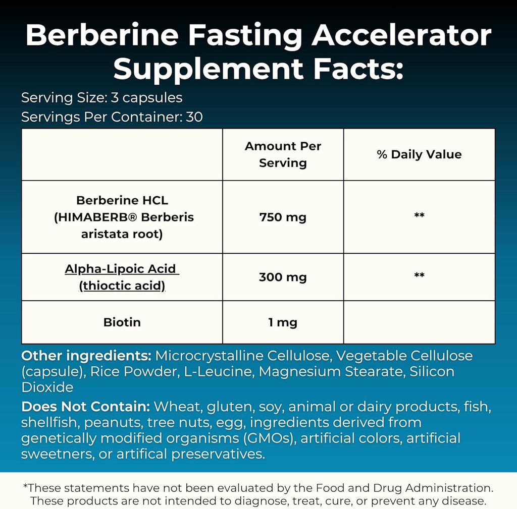 MYOXCIENCE Berberine Fasting Accelerator | Himaberb Berberine HCL with ALA (Alpha Lipoic Acid) and Biotin (90 Capsules)