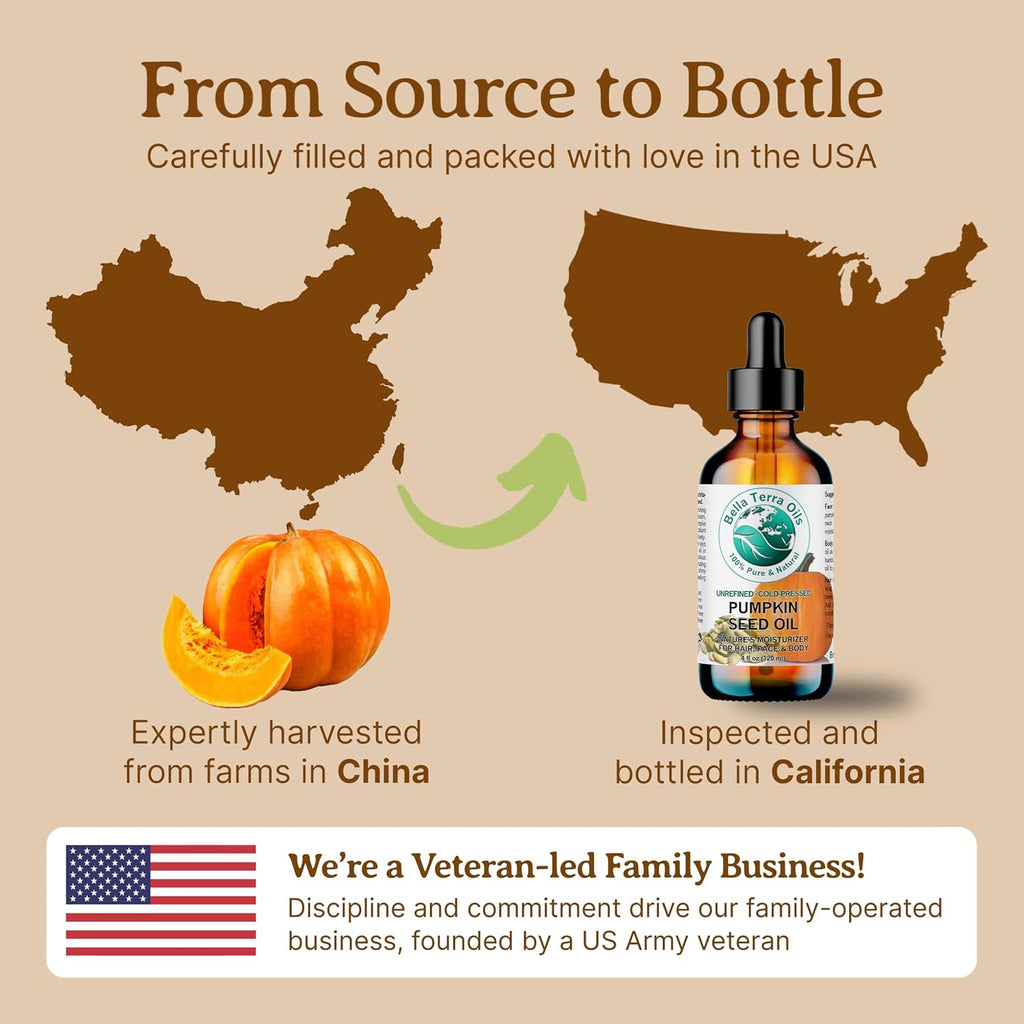 Bella Terra Oils Pumpkin Seed Oil for Hair, Skin, and Nails – 1 gallon, Deeply Hydrating, Nutrient-Rich, Premium Quality
