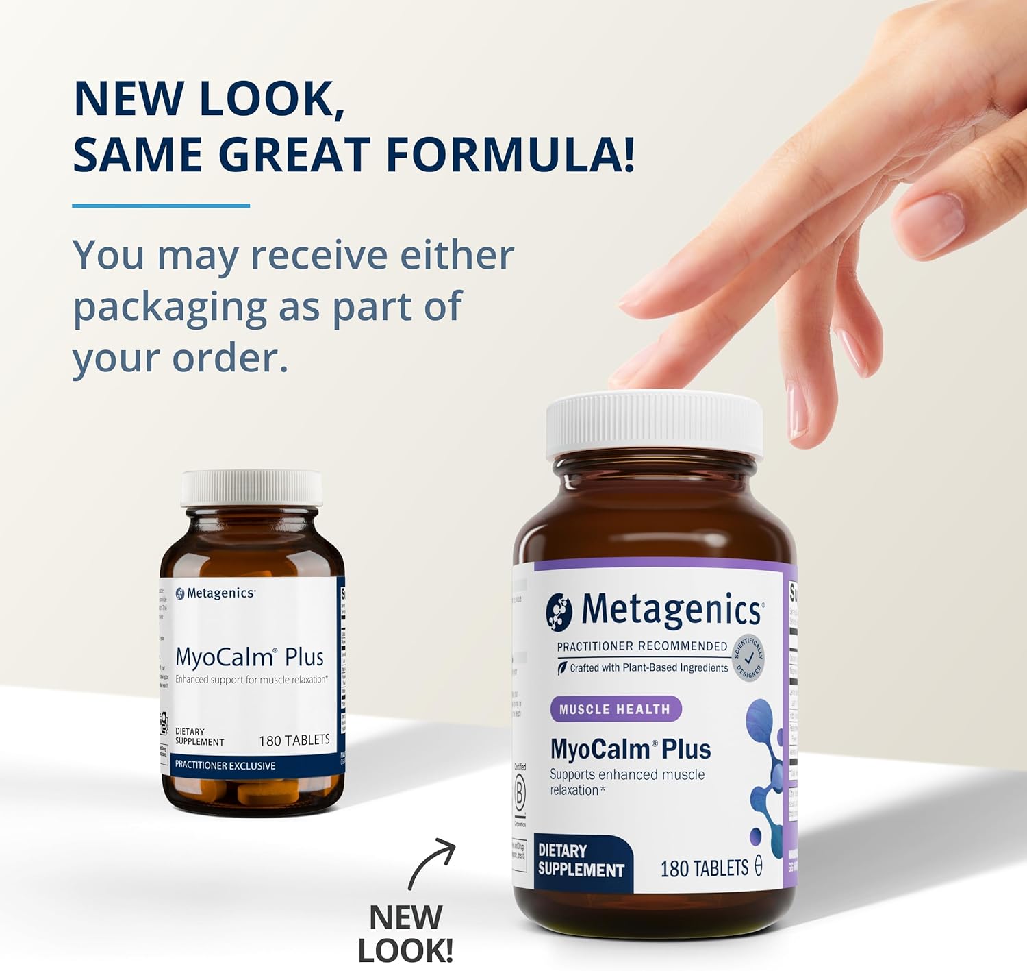 Metagenics MyoCalm Plus - with Passionflower, Valerian Root, Magnesium & Calcium - Non-GMO, Gluten-Free & Vegetarian - 60 Servings - 180 Tablets