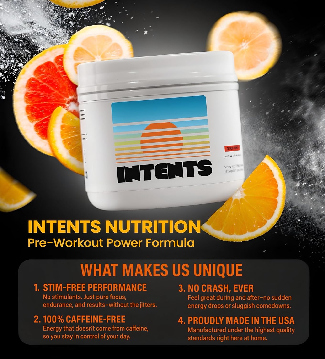 Pre workout - Stim Free, Caffeine Free, Energy, Endurance, Focus, Strength