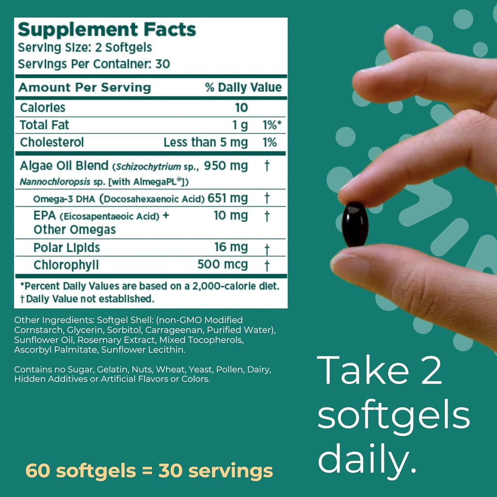 Iwi Omega-3 Sport, 60 Softgels (30 Servings), Plant-Based Vegan Algae Omega 3 with DHA, Exercise Recovery Support Dietary Supplement, Krill & Fish Oil Alternative, No Fishy Aftertaste