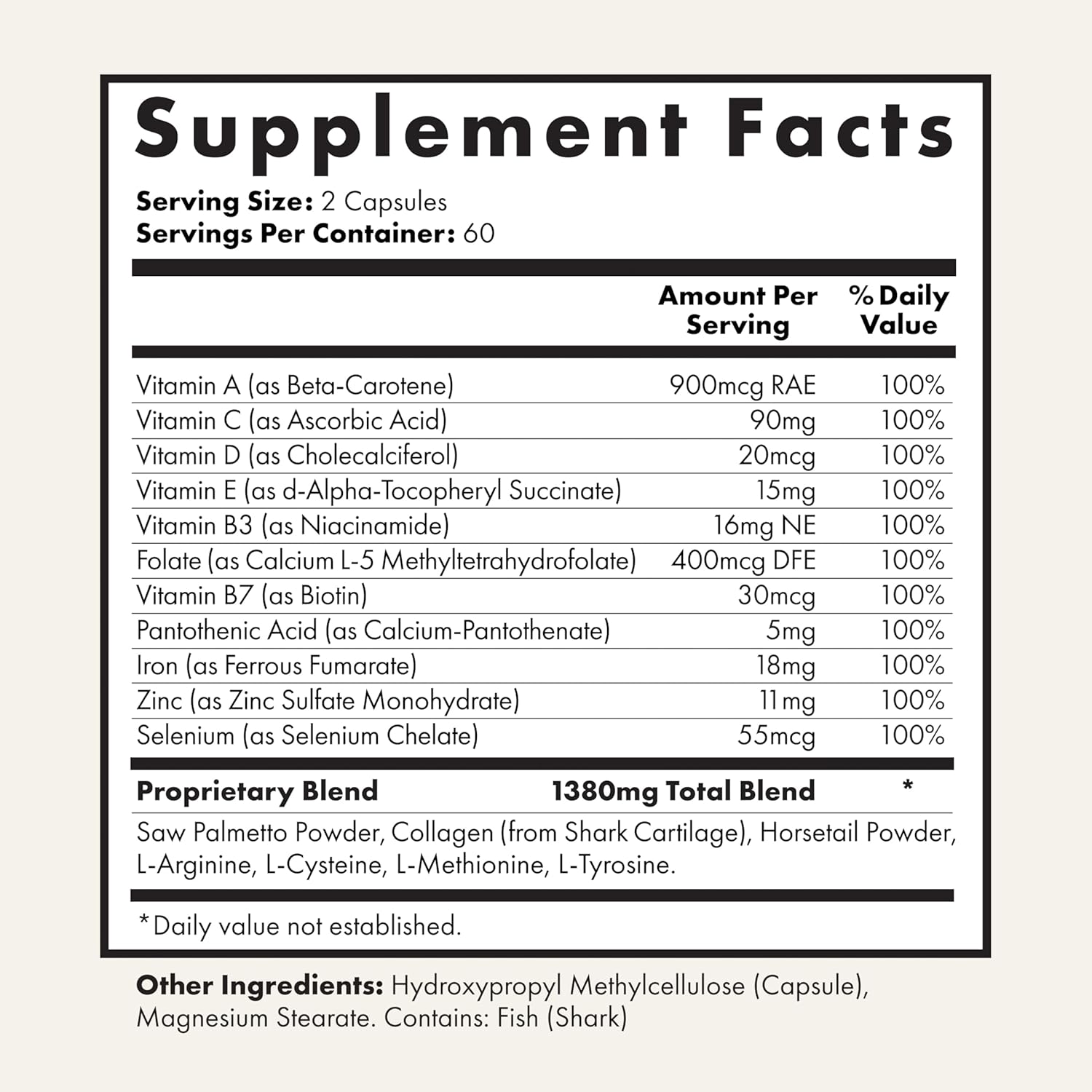 UnTangled Hair Vitamins (60-day supply) - Collagen & Biotin Supplement for Women & Men, Visibly Thicker, Faster Hair Growth