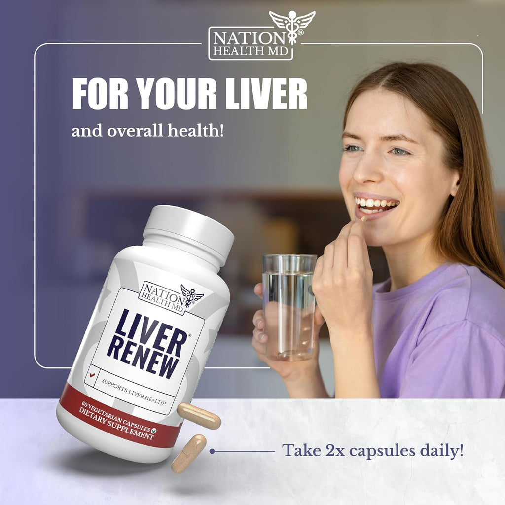 Liver Renew - Liver Cleanse Detox & Repair - Liver Support Supplement with Artichoke Extract, Milk Thisle, Dandelion and Turmeric - 180 Capsules