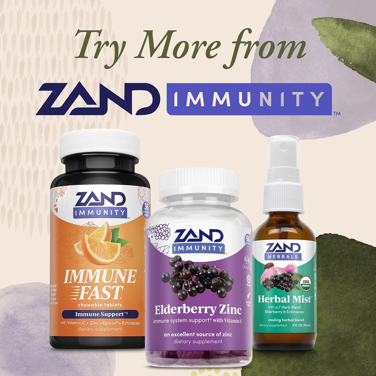 ZAND IMMUNITY Elderberry Zinc Gummies with Vitamin C - Immune Support Supplement - Elderberry Gummies with DV of Zinc and Vitamin C - Mixed Berry Flavor, Vegan, Gluten Free, 60-Day Guarantee, 30 Serv.
