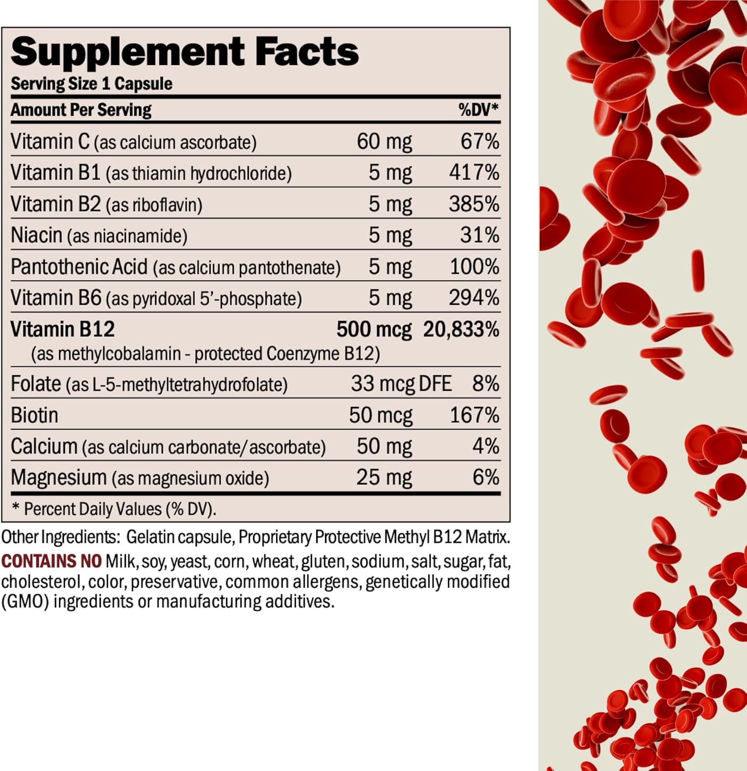 ANDREW LESSMAN Vitamin B12 500 360 Capsules - Absorption-Protected Methylcobalamin (Natural Coenzyme Vitamin B12), Essential for Energy and Stress Support, Plus B-Complex, Easy to Swallow Capsules