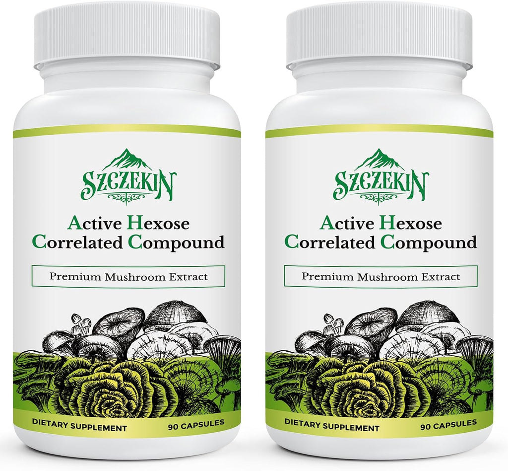 Active Hexose Correlated Compound 1500 mg Supplement, Natural 8 Mushroom Extract Supplement, Immune System, Liver Function, Natural Killer and T Cells Activity, 180 Veggie Capsules