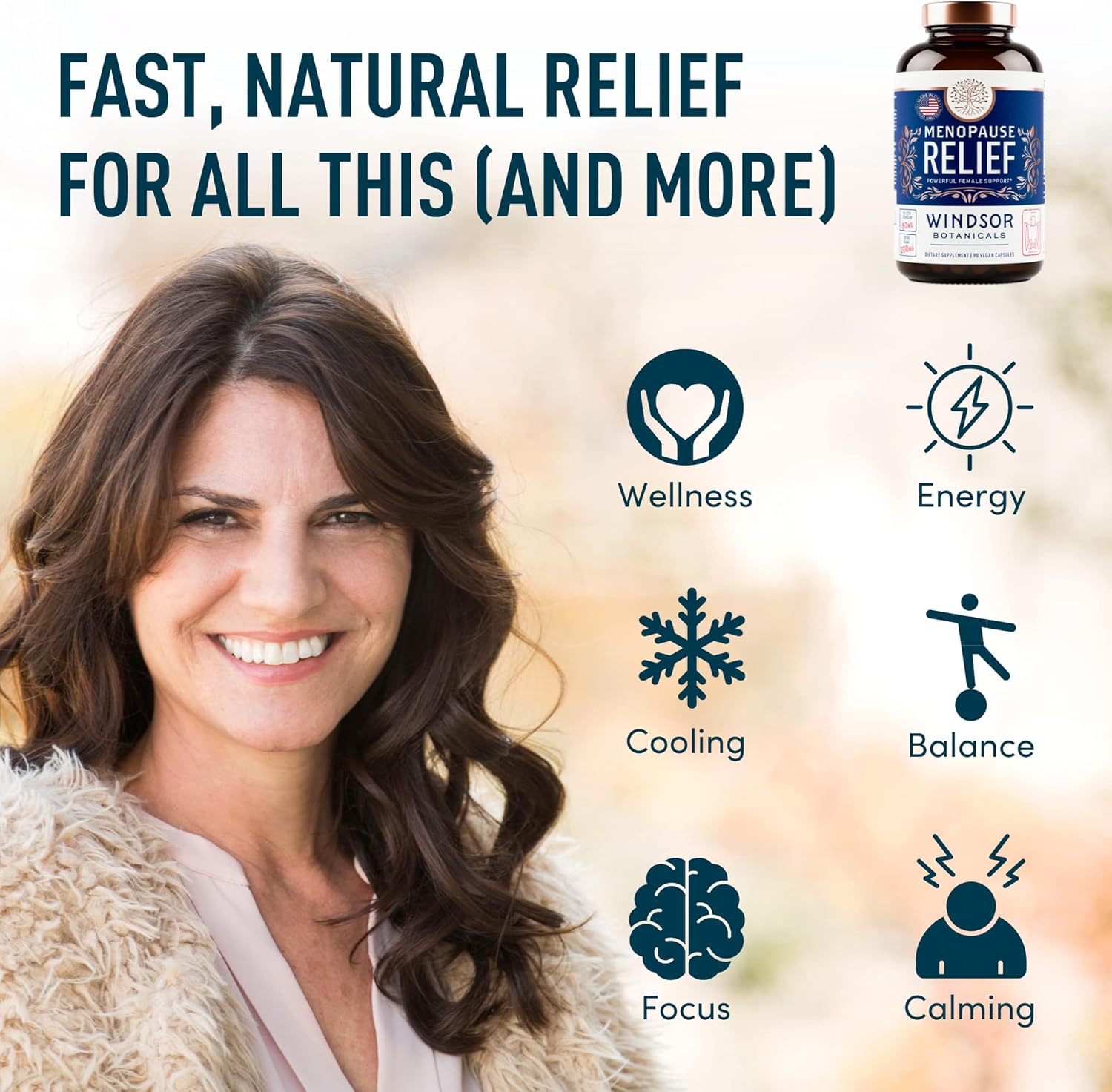 Menopause Supplements for Women - 5-HTP, Dong Quai, Black Cohosh for Menopause Hot Flashes, Night Sweats Relief Support - Womens Pre Meno Premenopausal Perimenopause Supplement - 90 Caps
