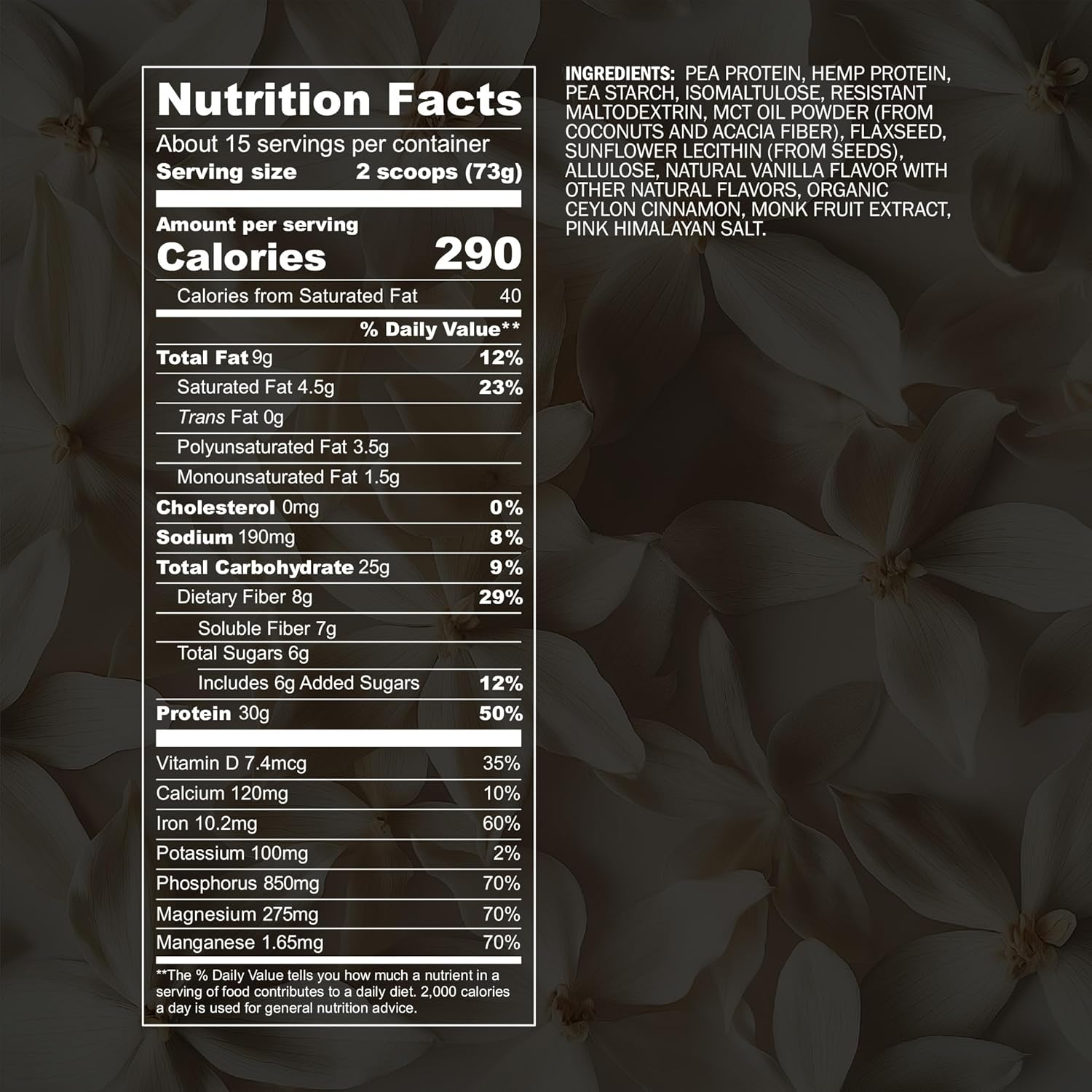 Blueprint by Bryan Johnson Vegan Protein Meal Replacement – Plant Based Hemp Protein with 27g Protein Per Serving – Low Calorie, Flavored Protein for Women & Men – Dairy Free – 15 Servings - Vanilla