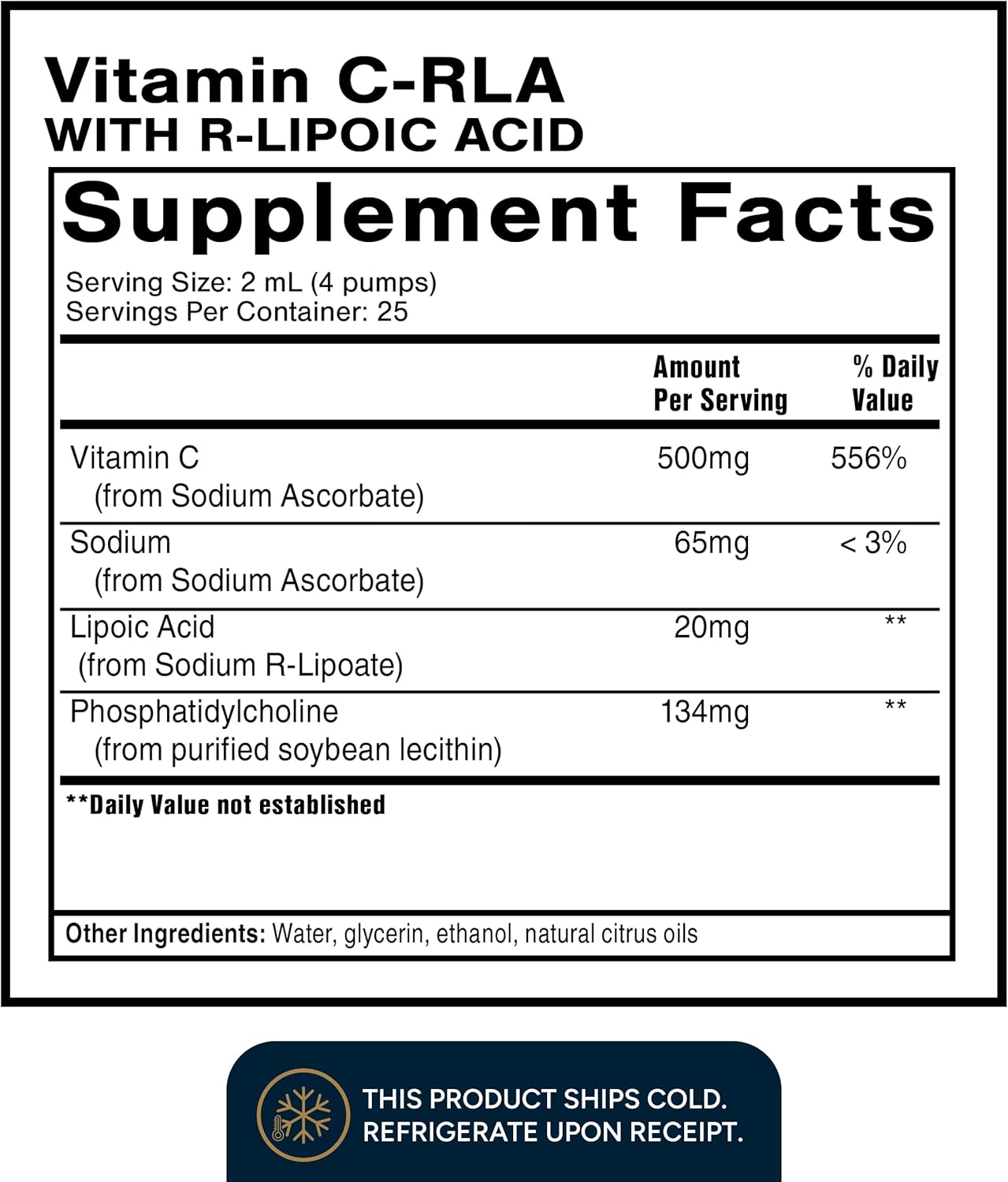 Quicksilver Scientific Vitamin C + R Lipoic Acid - Liposomal Vitamin C with RLA - Antioxidant, Detox & Immune Support Supplement - with Superior Absorption (50 ml)