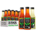 Pure Leaf Iced Tea, Unsweetened 3 Flavor Variety Pack, Zero Sugar & Zero Calories, 18.5 Fl Oz Bottles (Pack of 12)