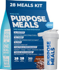 Meal Replacement Shake, Grass Fed Whey Protein Isolate & Collagen Peptides, Creatine Monohydrate, Electrolytes Powder, Prebiotics, Organic Mushrooms, Nootropic Energy Drink (28 Meals Salted Chocolate)