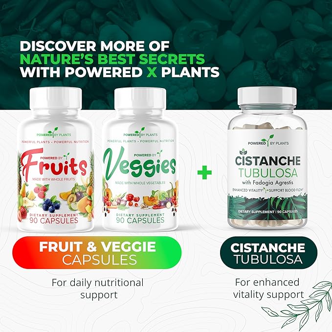 Fruits & Veggies Capsules - Natural Superfood Packed with Vitamins & Minerals - Fruit & Vegetable Supplements for Adults Pack of 6, 90 Capsules Each