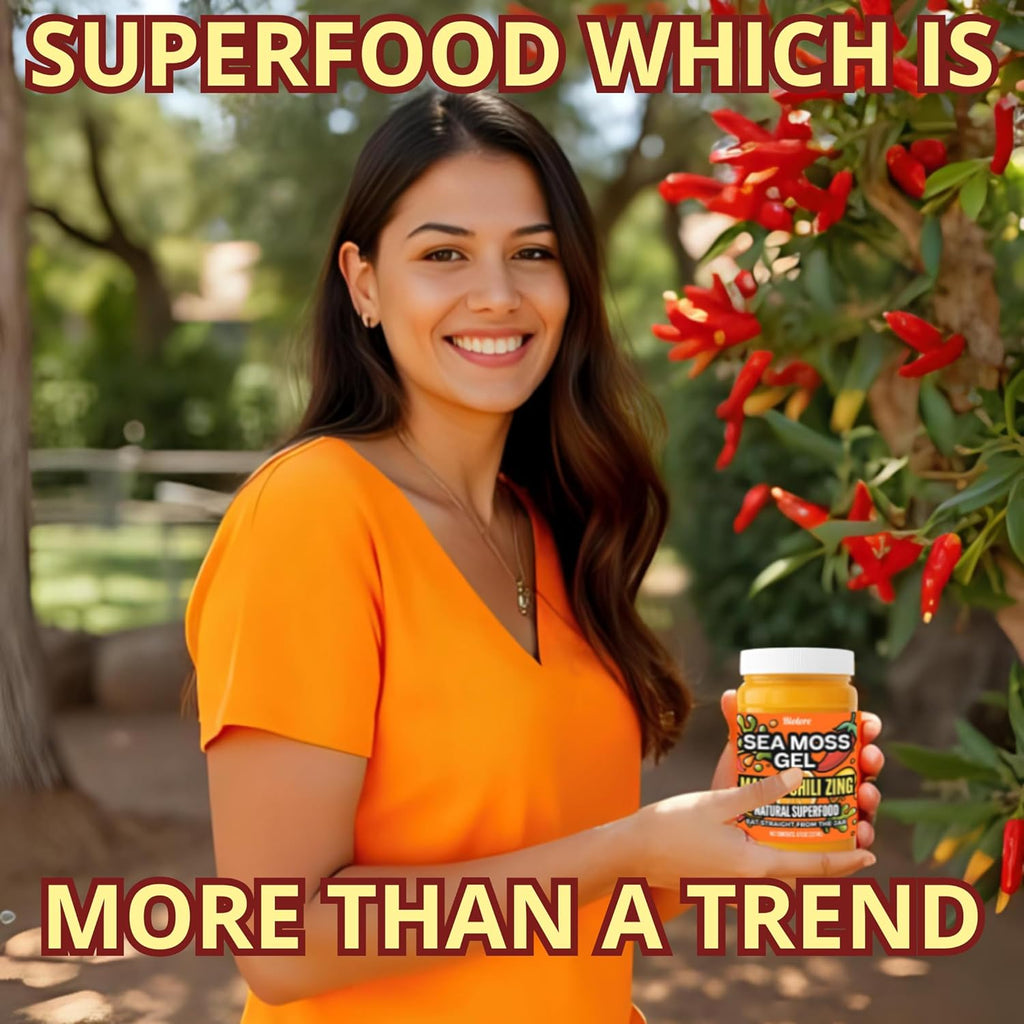 Biolore Sea Moss Gel Mango Chili Zing 8oz, Made in USA, Raw Wildcrafted Irish Seamoss Vegan Superfood, Jam, Jelly & Sweet Spread Gifts