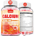 Calcium 1200 mg with Vitamin D3 Supplement for Adults - Calcium Gummies with Vitamin D3 5000IU, K2, B12 for Women Men - Extra Absorption Calcium Citrate - Natural Strawberry Flavor, 120 Gummies