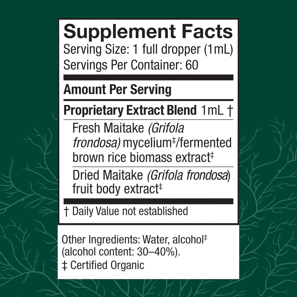 Host Defense Maitake Extract - Immune & Cellular Health Support - Herbal Supplement with Maitake Mushroom & Mushroom Mycelium - Liquid Supplement - 2 fl oz (60 Servings)*