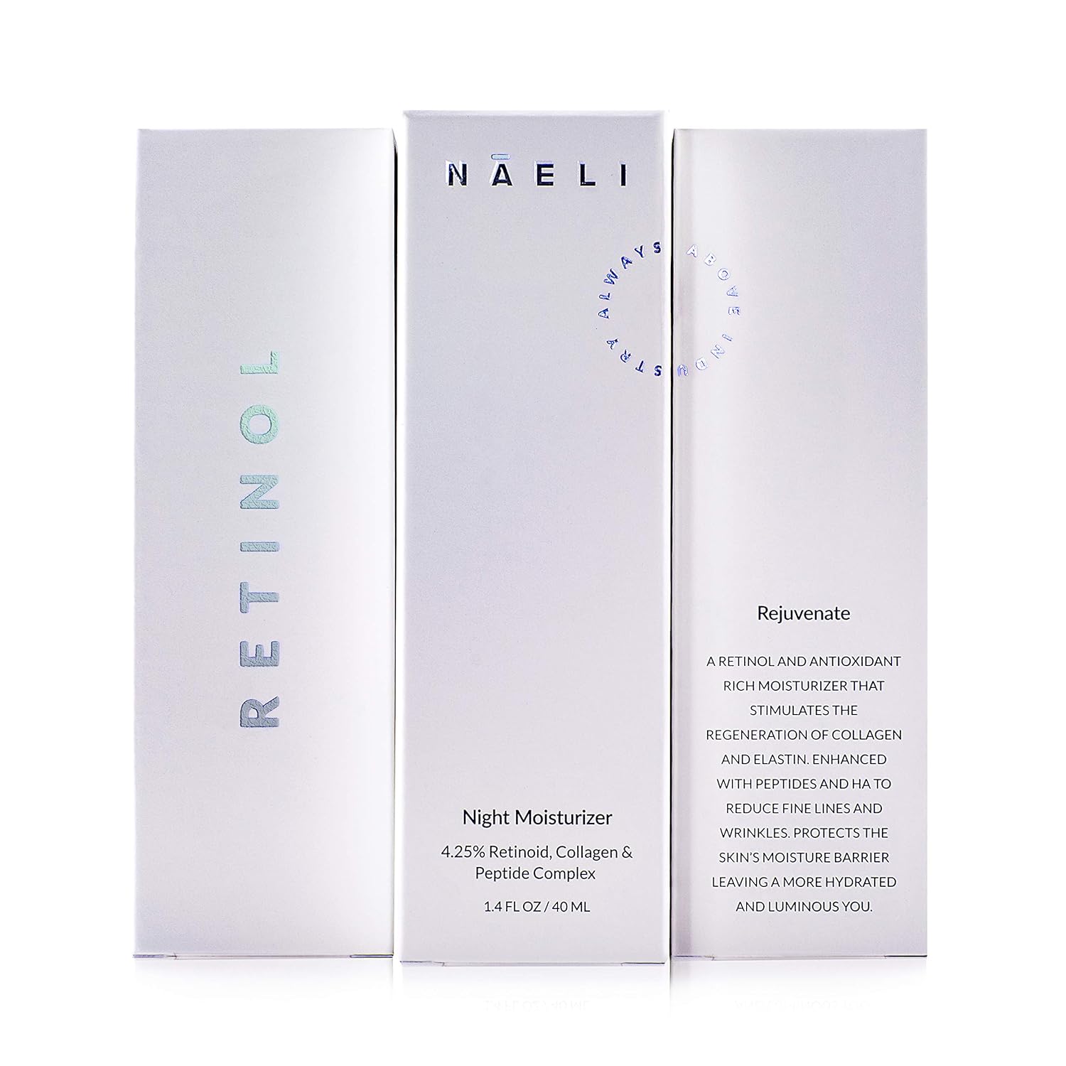 Retinoid Cream - 4.25% Retinol Night Moisturizer for Face & Neck with Collagen, Peptides & Hyaluronic Acid - Anti Aging Wrinkle Cream, Improves Skin Tone & Texture, 1.4 oz (Pack of 2)