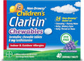 Claritin Children's Allergy Medicine, 24-Hour Non-Drowsy Loratadine 5mg Chewable Tablet, Antihistamine for Kids Ages 2 Years and Older, Grape Flavored, 40 Tablets