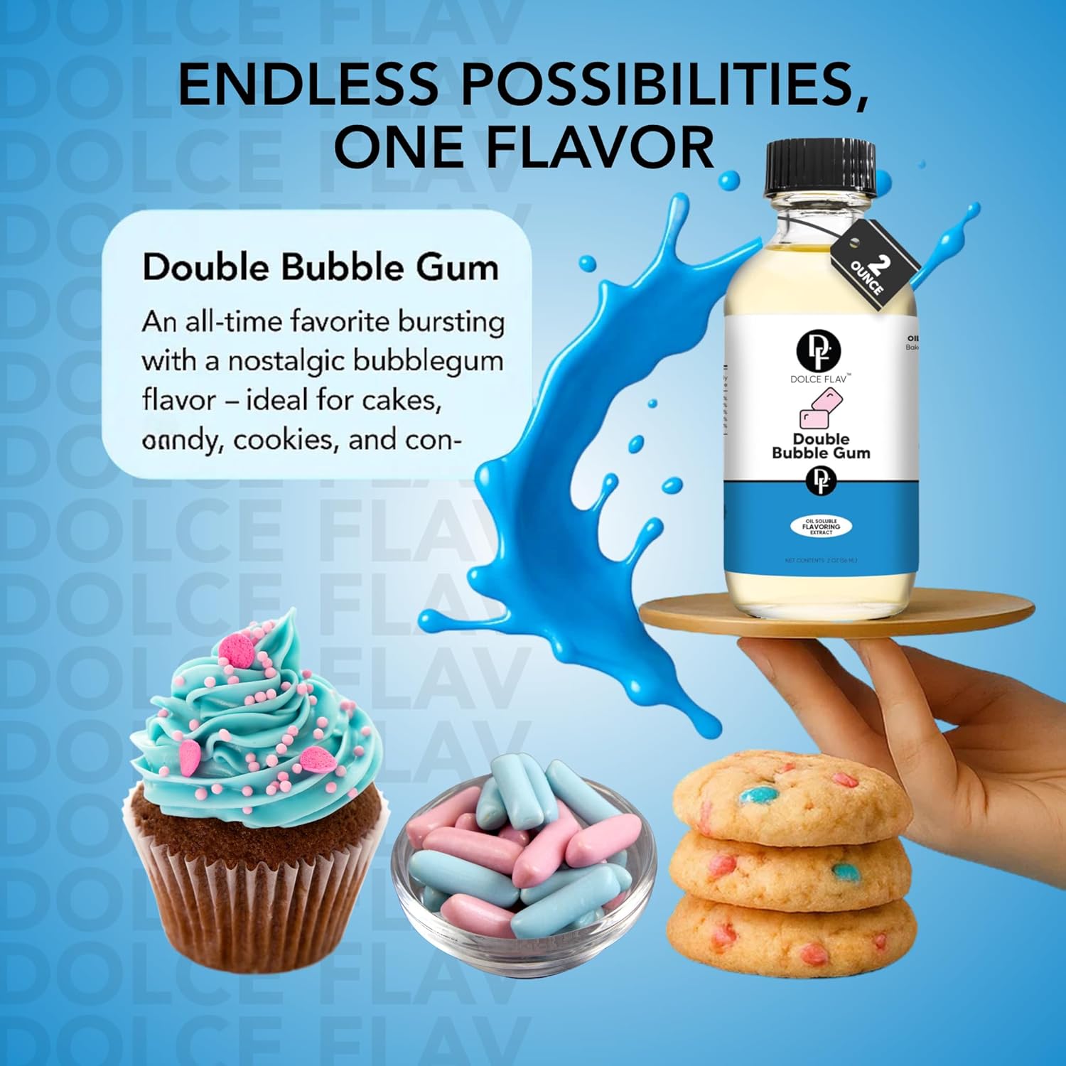 Dolce Foglia Oil Soluble Bubble Gum Extract - 2 Oz. - Sugar-Free, Zero Calories - Multipurpose Bubble Gum Flavoring Oil for Candy Making, Lip Balm, Ice Cream - Pioneer Woman Kitchen Stuff, Kitchen
