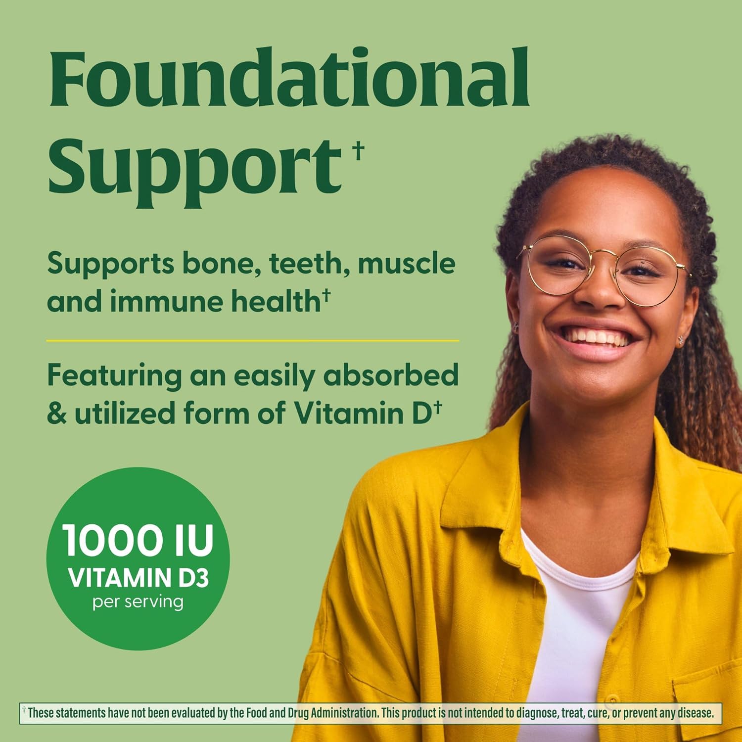 MegaFood Vitamin D3 1000 IU (25 mcg) - Vitamin D Supplements with Real Food, Immune Support, Supports Bones, Teeth & Muscles, Vegetarian, Gluten-Free, Non-GMO, Kosher – 60 Tablets, 60 Servings