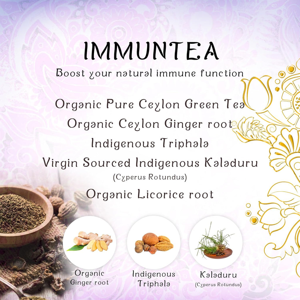 Térapy Ceylon ImmunTea Ayurvedic Tea | All Natural Herbal Ingredients | 20 Count Individually Wrapped Tea bags | Helps boost your immunity naturally