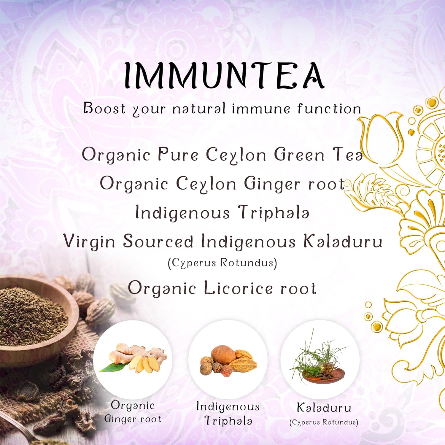 Térapy Ceylon ImmunTea Ayurvedic Tea | All Natural Herbal Ingredients | 20 Count Individually Wrapped Tea bags | Helps boost your immunity naturally