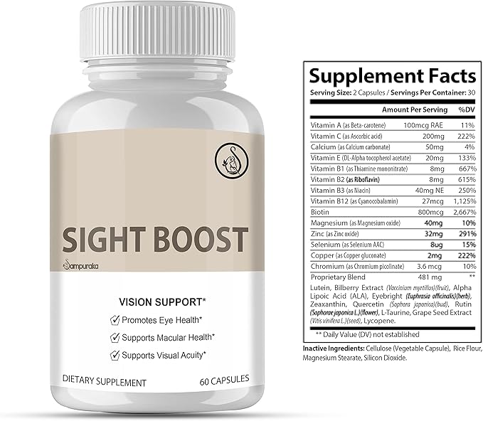 Sight Boost - Vision Care Supplement for Clear and Sharp Vision, Advanced Formula Sight Care 3 Packs -180 Count Capsules