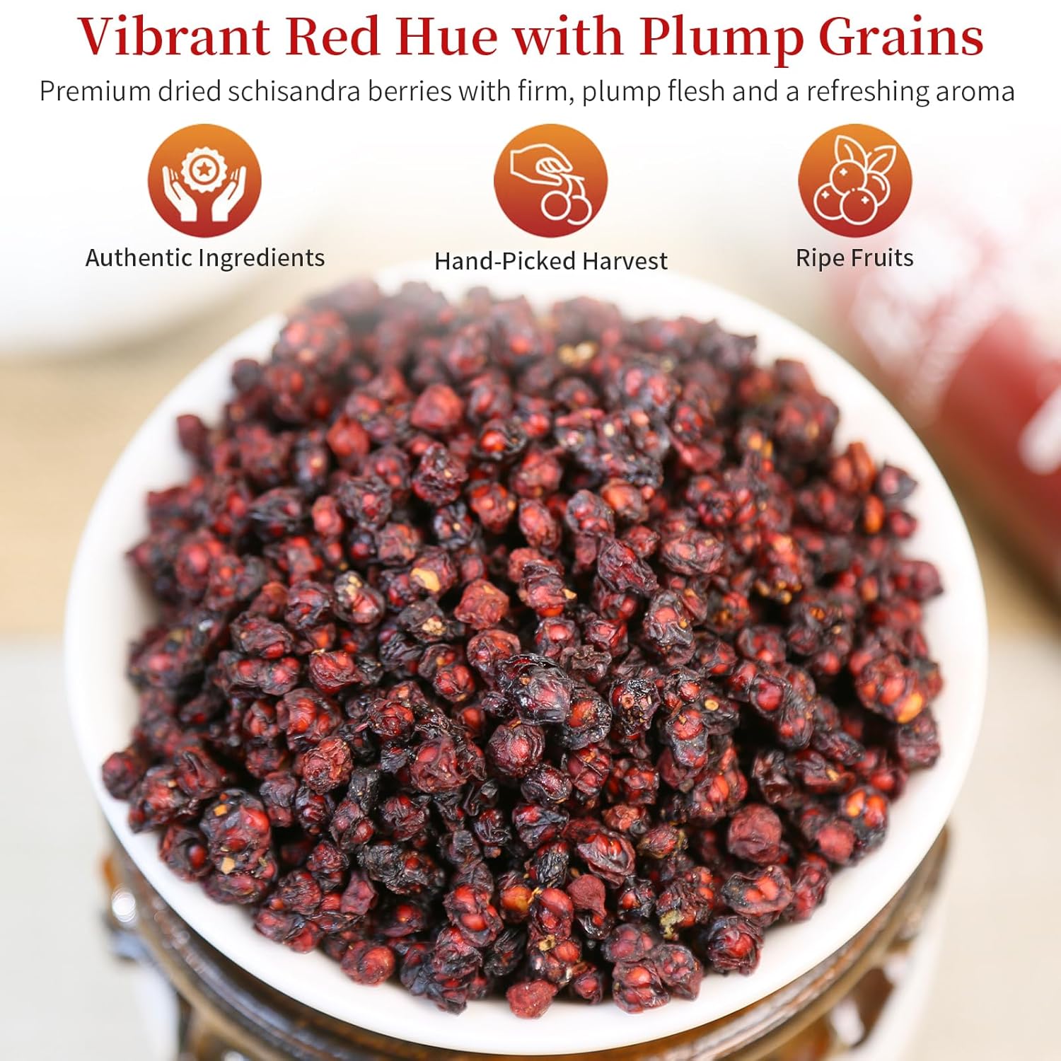 Wanhua Hall Schisandra Berry Dried Schisandra Chinensis 10.6oz/300g Schisandra Berry Tea Natural Wu Wei Zi Caffeine Free 五味子 五味子茶 北五味子