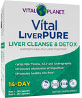Vital Planet – Vital Liver Pure Liver Cleanse Detox & Repair with Milk Thistle, NAC Supplement N-Acetyl Cysteine, Andrographis, Dandelion, Turmeric, Alpha Lipoic Acid, 2-Part 14-Day Kit, 56 Capsules
