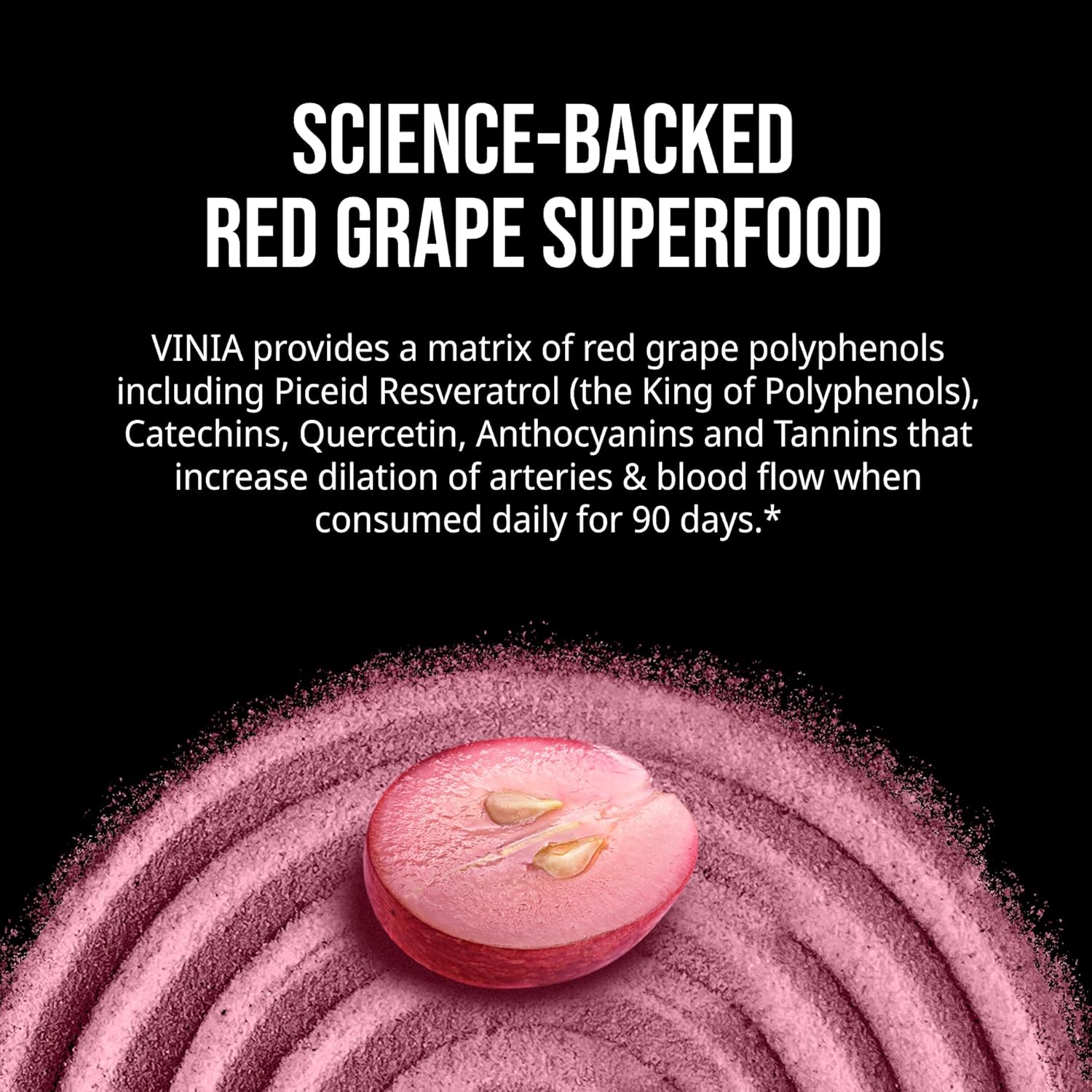 VINIA Superfood Daily Chews 2X Formula – Red Grape Chews Made with Real Piceid Resveratrol for Heart Health, Nitric Oxide, Physical Energy, Alertness, Blood Flow, Kosher, Non-GMO – 30 Ct