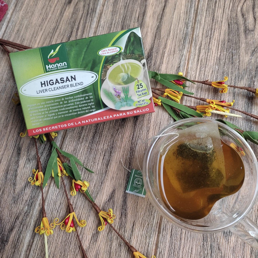Hanan Peruvian Secrets Higasan Herbal Tea | 100% Natural Liver Cleanser | 25 Tea Bags | Naturally Aids in Cleansing the Liver and Maintaining Healthy Cholesterol Levels (3 Pack)
