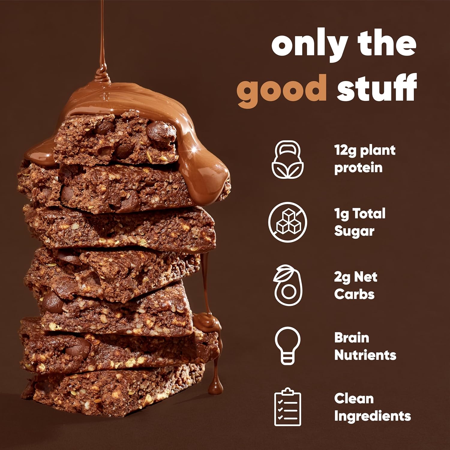 IQBAR Brain and Body Plant Protein Bars - Chocolate Sea Salt - 24-Count - Keto, Vegan, Low Carb, High Fiber, Gluten Free, Dairy Free, Low Sugar Snack with Nutrients for Focus, Energy, Meal Replacement