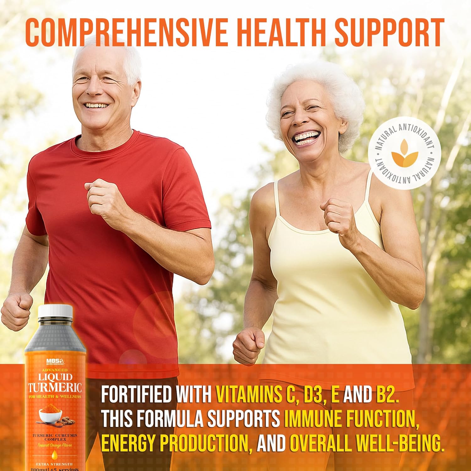 Advanced Liquid Turmeric – High Absorption Curcumin with Black Pepper & Vitamin D3 for Maximum Bioavailability – Joint, Inflammation & Immune Support – 20 fl oz
