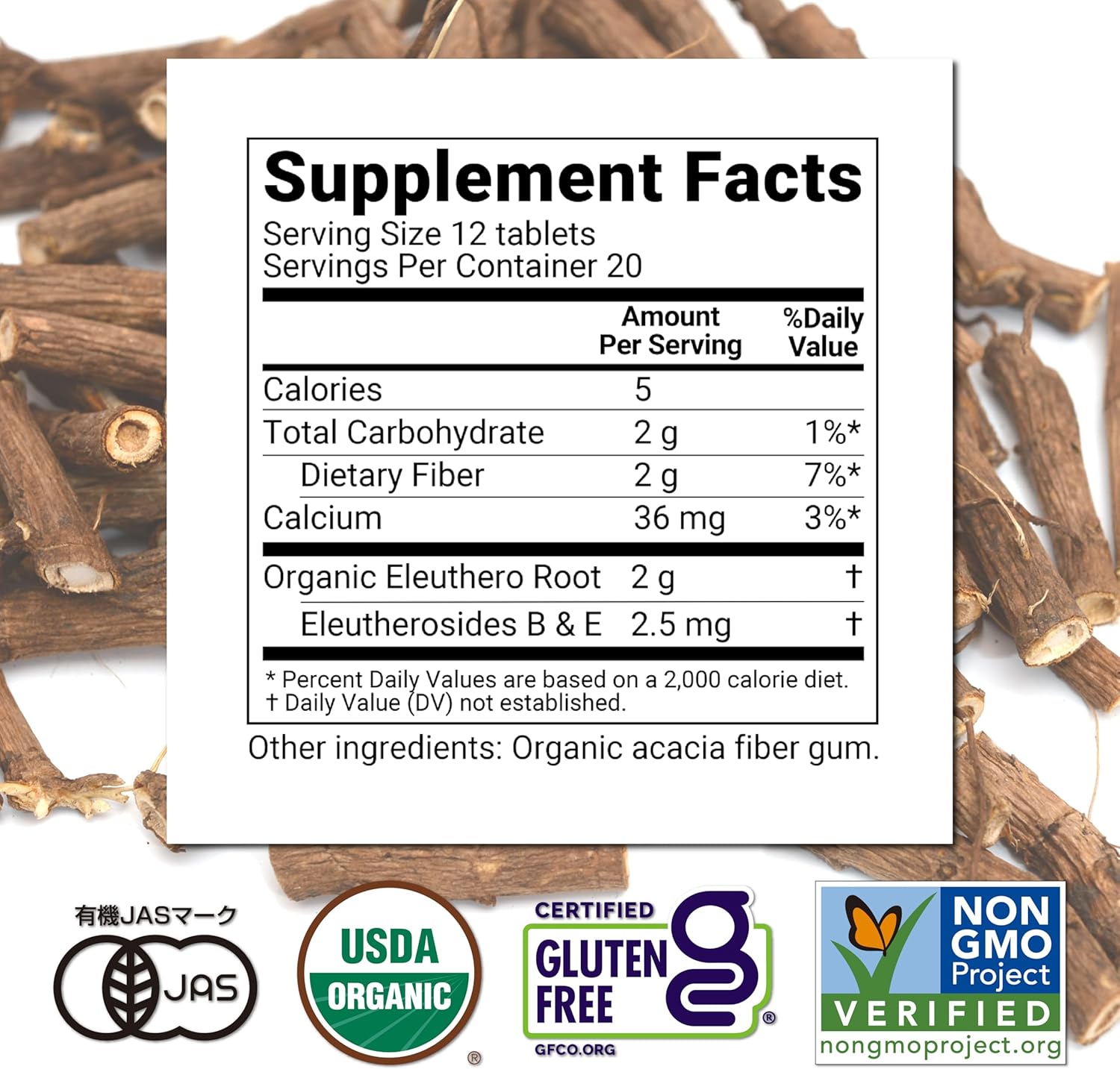 Sun Chlorella Sun Ukogi Organic Eleuthero Root 200 mg Siberian Ginseng Supplement - Natural Adaptogen Well Being & Endurance Supplement for Women & Men - Non-GMO - 240 Tablets