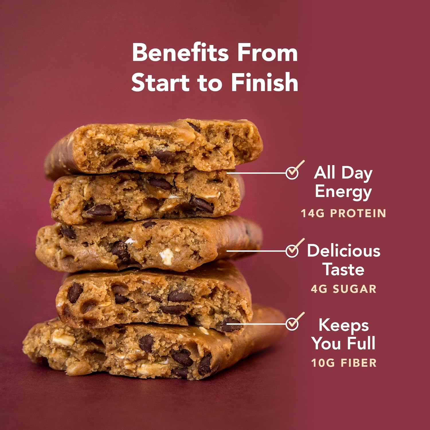ALOHA Organic Plant Based Protein Bars - Oatmeal Chocolate Chip - 12 Count, 1.9oz Bars - Vegan Snacks, Low Sugar, Gluten-Free, Low Carb, Paleo, Non-GMO, Stevia-Free, No Sugar Alcohols