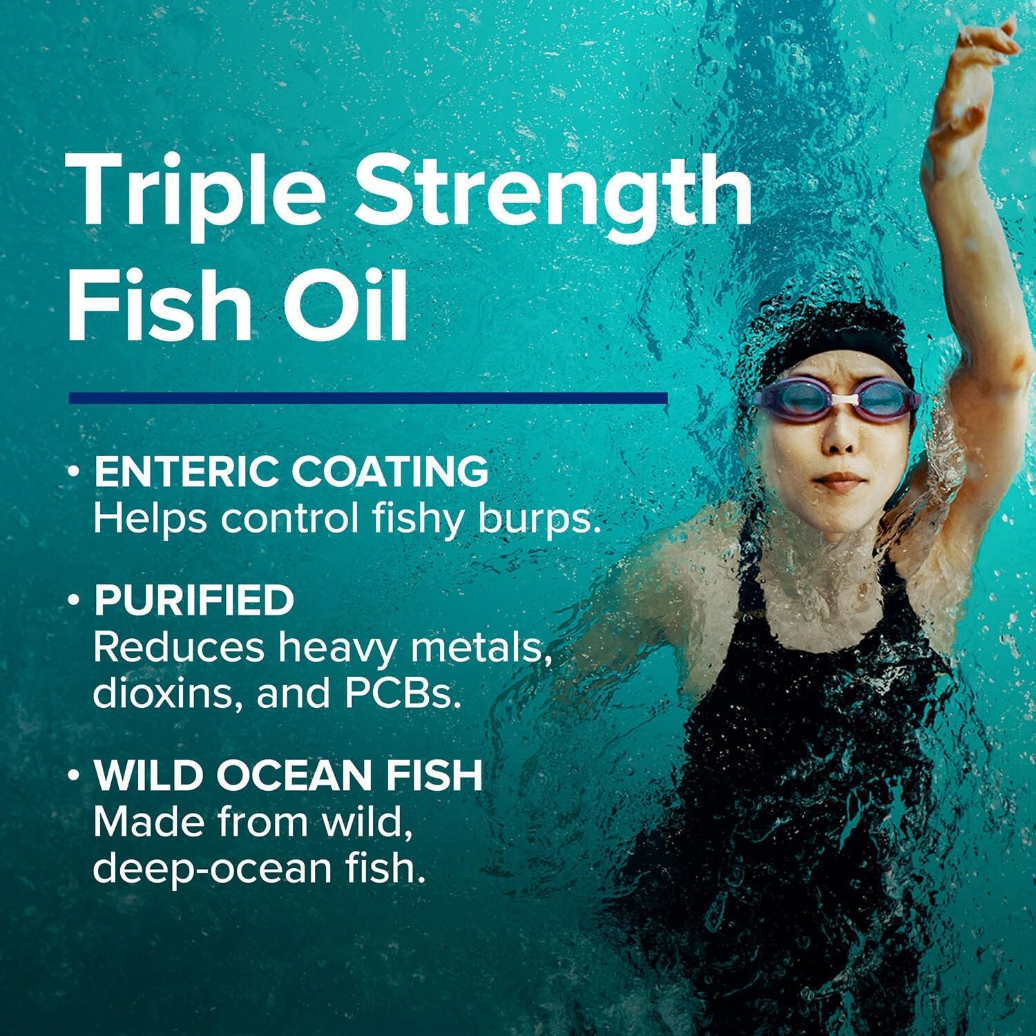 GNC Triple Strength Fish Oil Omega 3 Supplement, 1000mg EPA and DHA, Supports Heart, Brain, Skin, Eye and Joint Health, 30 Softgels