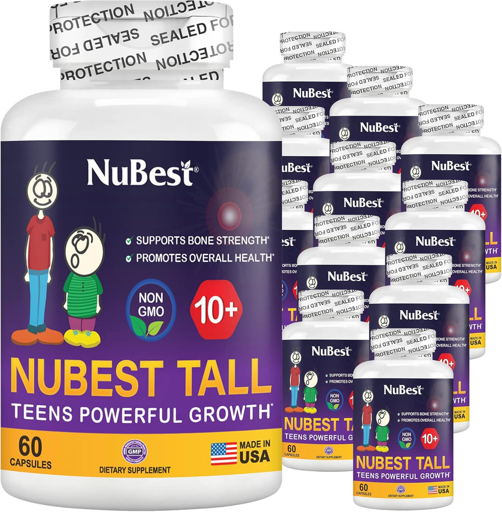 NuBest Tall 10+ - Bone Strength Supplement for Children (10+) & Teens Who Drink Milk Daily with Calcium, Vitamins & Minerals - 12 Pack