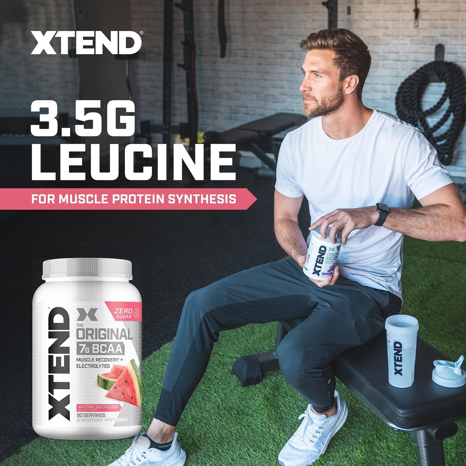 Original BCAA Powder 7g BCAA and 2.5g L-Glutamine, Sugar Free Post Workout Muscle Recovery Drink with Amino Acids for Men & Women, 90 Servings